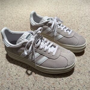Adidas Gazelle Bold Platform Gray and White Sneakers